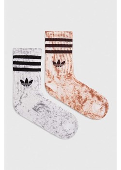 adidas Originals skarpetki 2-pack kolor szary ze sklepu ANSWEAR.com w kategorii Skarpetki damskie - zdjęcie 160057776