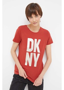 Dkny t-shirt damski kolor czerwony ze sklepu ANSWEAR.com w kategorii Bluzki damskie - zdjęcie 160058039