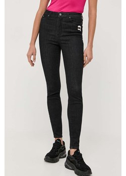 Karl Lagerfeld jeansy Ikonik 2.0 damskie kolor czarny ze sklepu ANSWEAR.com w kategorii Jeansy damskie - zdjęcie 160058247