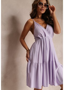 Fioletowa Sukienka z Wiskozy Iphyle ze sklepu Renee odzież w kategorii Sukienki - zdjęcie 160067358