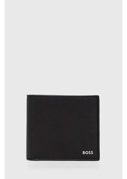 BOSS portfel skórzany męski kolor czarny ze sklepu ANSWEAR.com w kategorii Portfele męskie - zdjęcie 160071296