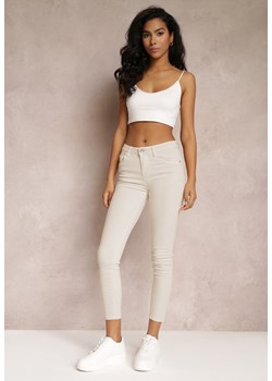 Beżowe Jeansy Skinny z Efektem Push Up Karinali ze sklepu Renee odzież w kategorii Jeansy damskie - zdjęcie 160077916