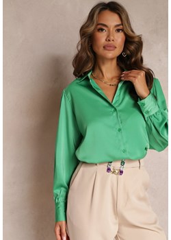 Zielona Zapinana Koszula z Długim Rękawem Lassai ze sklepu Renee odzież w kategorii Koszule damskie - zdjęcie 160078005