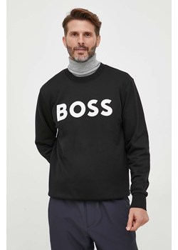 BOSS bluza bawełniana męska kolor czarny z nadrukiem ze sklepu ANSWEAR.com w kategorii Bluzy męskie - zdjęcie 160083588
