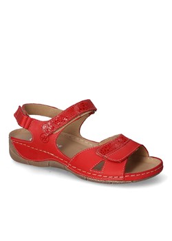 Sandały Helios 106 Czerwone nubuk ze sklepu Arturo-obuwie w kategorii Sandały damskie - zdjęcie 160084147