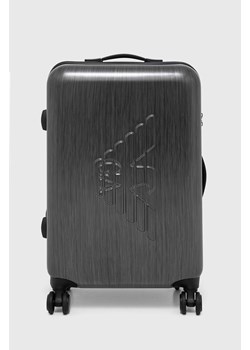 Emporio Armani walizka kolor szary Y4Q324 YME9J ze sklepu ANSWEAR.com w kategorii Walizki - zdjęcie 160095269