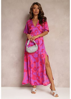 Fuksjowa Rozkloszowana Sukienka Maxi z Wycięciami Aleri ze sklepu Renee odzież w kategorii Sukienki - zdjęcie 160096718