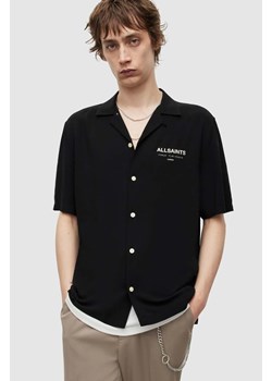 AllSaints koszula UNDERGROUND SS SHIRT męska kolor czarny regular MS209Y ze sklepu ANSWEAR.com w kategorii Koszule męskie - zdjęcie 160138876