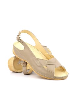 Sandały damskie z miękką wkładką -  Agxbut 590, beżowe ze sklepu ulubioneobuwie w kategorii Sandały damskie - zdjęcie 160138897