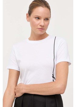 Armani Exchange t-shirt bawełniany kolor biały ze sklepu ANSWEAR.com w kategorii Bluzki damskie - zdjęcie 160146589