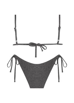 Dwuczęściowy błyszczący strój kąpielowy - Czarny / S ze sklepu Valetta.pl w kategorii Stroje kąpielowe - zdjęcie 160147746