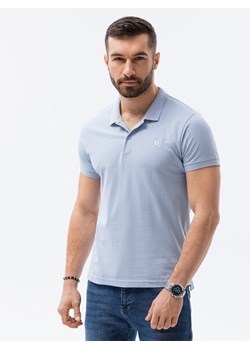Koszulka męska polo z dzianiny pique - jasnoniebieski V17 S1374 ze sklepu ombre w kategorii T-shirty męskie - zdjęcie 160151246