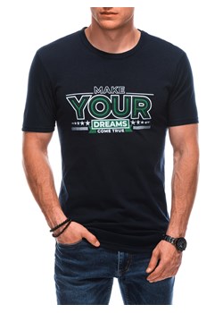 T-shirt męski z nadrukiem 1872S - granatowy ze sklepu Edoti w kategorii T-shirty męskie - zdjęcie 160198008