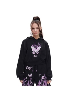 Cropp - Czarna bluza z kapturem oversize - czarny ze sklepu Cropp w kategorii Bluzy damskie - zdjęcie 160206108