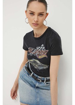 Guess Originals t-shirt damski kolor czarny ze sklepu ANSWEAR.com w kategorii Bluzki damskie - zdjęcie 160206966