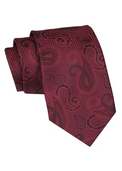 Klasyczny Krawat Męski - ALTIES - Ciemna Czerwień, Paisley KRALTS0908 ze sklepu JegoSzafa.pl w kategorii Krawaty - zdjęcie 160216736