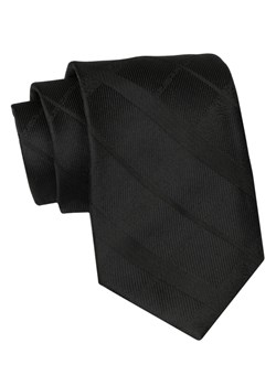 Klasyczny Krawat Męski - ALTIES - Czarny, Faktura KRALTS0915 ze sklepu JegoSzafa.pl w kategorii Krawaty - zdjęcie 160216746