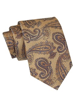 Klasyczny Krawat Męski - ALTIES - Odcienie Brązu i Beżu, Paisley KRALTS0894 ze sklepu JegoSzafa.pl w kategorii Krawaty - zdjęcie 160216798