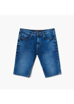 Cropp - Ciemnoniebieskie jeansowe szorty - niebieski ze sklepu Cropp w kategorii Spodenki męskie - zdjęcie 160284597