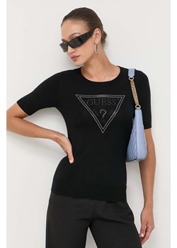 Guess t-shirt damski kolor czarny ze sklepu ANSWEAR.com w kategorii Bluzki damskie - zdjęcie 160286749