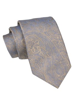Klasyczny Męski Krawat - ALTIES - Beżowy, Wzór Kwiatowy KRALTS0928 ze sklepu JegoSzafa.pl w kategorii Krawaty - zdjęcie 160291717