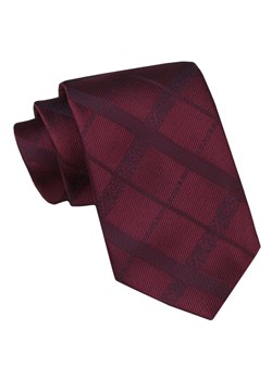 Klasyczny Męski Krawat - ALTIES - Bordo w Kratę KRALTS0936 ze sklepu JegoSzafa.pl w kategorii Krawaty - zdjęcie 160291719