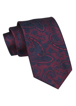 Klasyczny Męski Krawat - ALTIES - Ciemna Czerwień, Paisley KRALTS0927 ze sklepu JegoSzafa.pl w kategorii Krawaty - zdjęcie 160291727