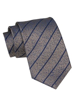 Klasyczny Męski Krawat - ALTIES - Ciemny Beż, Pasek KRALTS0924 ze sklepu JegoSzafa.pl w kategorii Krawaty - zdjęcie 160291729