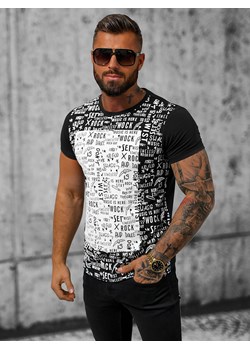 T-shirt męski czarny OZONEE O/T122/3Z ze sklepu ozonee.pl w kategorii T-shirty męskie - zdjęcie 160312989