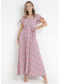 Jasnofioletowa Sukienka Maxi z Plisowanym Dołem i Gumką w Pasie Maal ze sklepu Born2be Odzież w kategorii Sukienki - zdjęcie 160314949