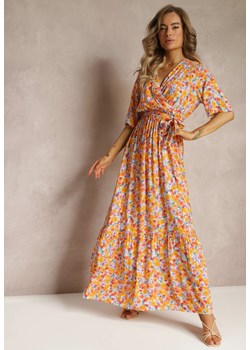 Pomarańczowo-Biała Sukienka Pheliphae ze sklepu Renee odzież w kategorii Sukienki - zdjęcie 160315197