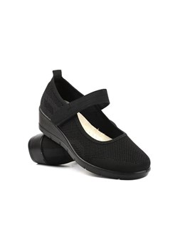 Półbuty, buty damskie zdrowotne - UNISOFT 23TX02-6016, czarne ze sklepu ulubioneobuwie w kategorii Półbuty damskie - zdjęcie 160318445
