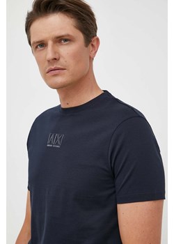 Armani Exchange t-shirt bawełniany kolor granatowy z nadrukiem ze sklepu ANSWEAR.com w kategorii T-shirty męskie - zdjęcie 160319336