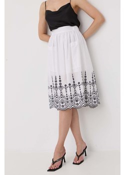MAX&amp;Co. spódnica bawełniana kolor biały midi rozkloszowana ze sklepu ANSWEAR.com w kategorii Spódnice - zdjęcie 160326727