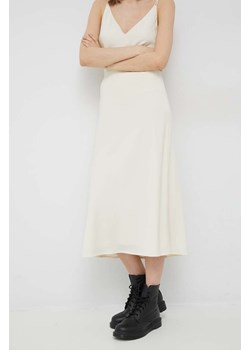 Calvin Klein spódnica kolor beżowy maxi prosta ze sklepu ANSWEAR.com w kategorii Spódnice - zdjęcie 160334746