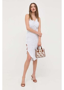 Guess spódnica kolor biały midi prosta ze sklepu ANSWEAR.com w kategorii Spódnice - zdjęcie 160335149