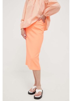 Drykorn spódnica kolor pomarańczowy midi ołówkowa ze sklepu ANSWEAR.com w kategorii Spódnice - zdjęcie 160335565