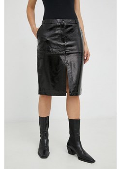 Herskind spódnica skórzana Rillo kolor czarny mini prosta ze sklepu ANSWEAR.com w kategorii Spódnice - zdjęcie 160342126