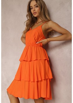 Pomarańczowa Sukienka z Wiskozy Astothee ze sklepu Renee odzież w kategorii Sukienki - zdjęcie 160407745