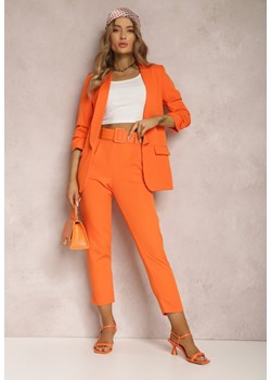 Pomarańczowe Spodnie z Paskiem Eudea ze sklepu Renee odzież w kategorii Spodnie damskie - zdjęcie 160409727