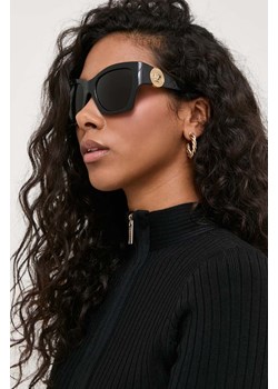 Versace okulary przeciwsłoneczne damskie kolor czarny ze sklepu ANSWEAR.com w kategorii Okulary przeciwsłoneczne damskie - zdjęcie 160410745