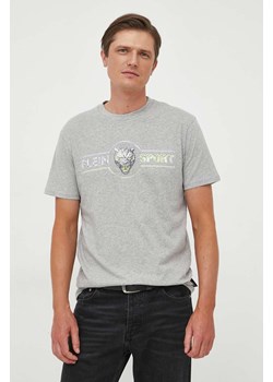 PLEIN SPORT t-shirt bawełniany kolor szary z nadrukiem ze sklepu ANSWEAR.com w kategorii T-shirty męskie - zdjęcie 160410949