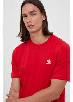adidas Originals t-shirt bawełniany kolor czerwony z aplikacją ze sklepu ANSWEAR.com w kategorii T-shirty męskie - zdjęcie 160411007