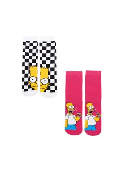 Cropp - 2 pack skarpet The Simpsons - biały ze sklepu Cropp w kategorii Skarpetki dziecięce - zdjęcie 160487675