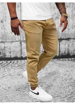 Spodnie męskie jeans jogger beżowe OZONEE O/4662Z ze sklepu ozonee.pl w kategorii Spodnie męskie - zdjęcie 160488606