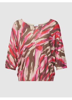 Bluzka PLUS SIZE z dzianiny z dodatkiem wiskozy ze wzorem na całej powierzchni ze sklepu Peek&Cloppenburg  w kategorii Swetry damskie - zdjęcie 160506979