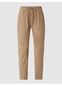 Luźne spodnie ze skóry welurowej ze sklepu Peek&Cloppenburg  w kategorii Spodnie damskie - zdjęcie 160594706