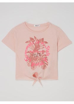 Krótki T-shirt z bawełny ze sklepu Peek&Cloppenburg  w kategorii Bluzki dziewczęce - zdjęcie 160666869