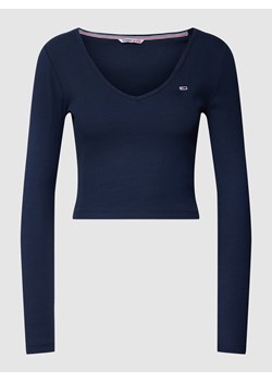 Bluzka krótka z długim rękawem i wyhaftowanym logo model ‘BABY’ ze sklepu Peek&Cloppenburg  w kategorii Bluzki damskie - zdjęcie 160714128