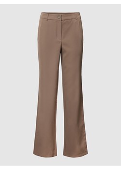 Spodnie o kroju straight fit z zapięciem na guzik i zamek błyskawiczny model ‘LANA’ ze sklepu Peek&Cloppenburg  w kategorii Spodnie damskie - zdjęcie 160717315